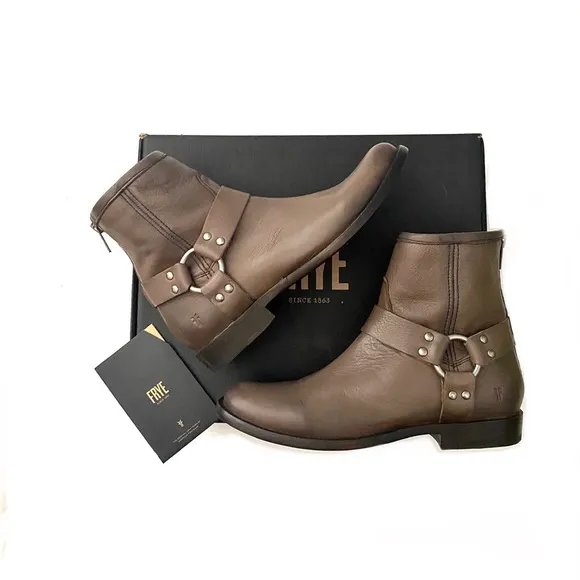 Frye‎ | ‘Phillip’ Harness Short Boot Grey