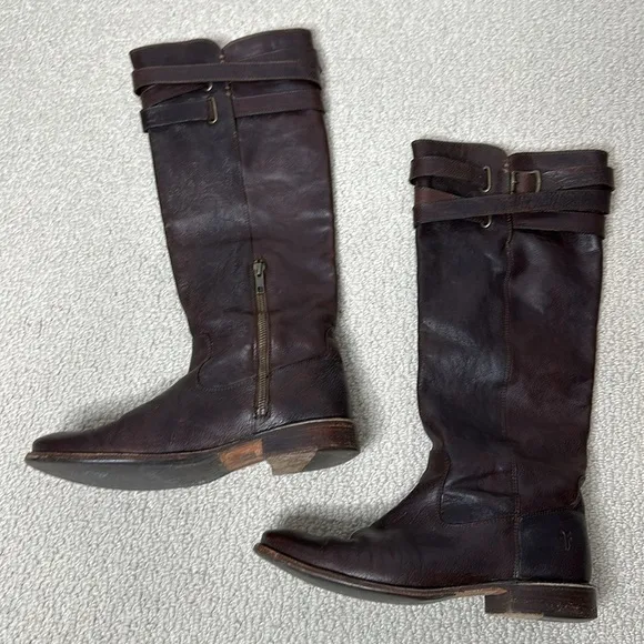 Frye Shirley Riding Boots Brown Size 10