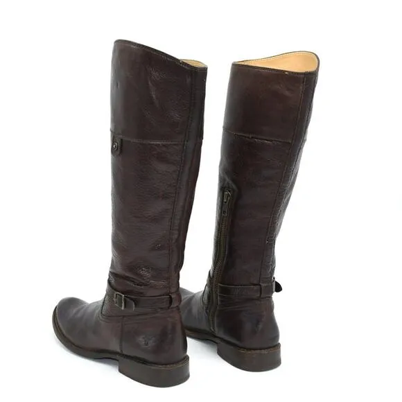 Frye Shirley Tall Brown Leather Boots 6.5