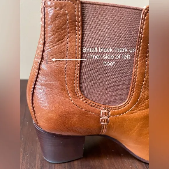 Frye Stella Chelsea Short Boots, Cognac / Brown, Women’s size 7.5