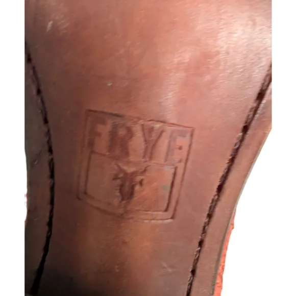 Frye Tabitha Pull-On Short Western Boots 6.5 Cognac Leather Ankle Booties