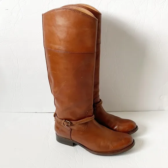 Frye Tall Brown Leather Boots Size 7.5