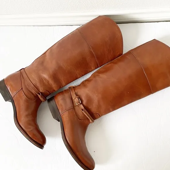 Frye Tall Brown Leather Boots Size 7.5