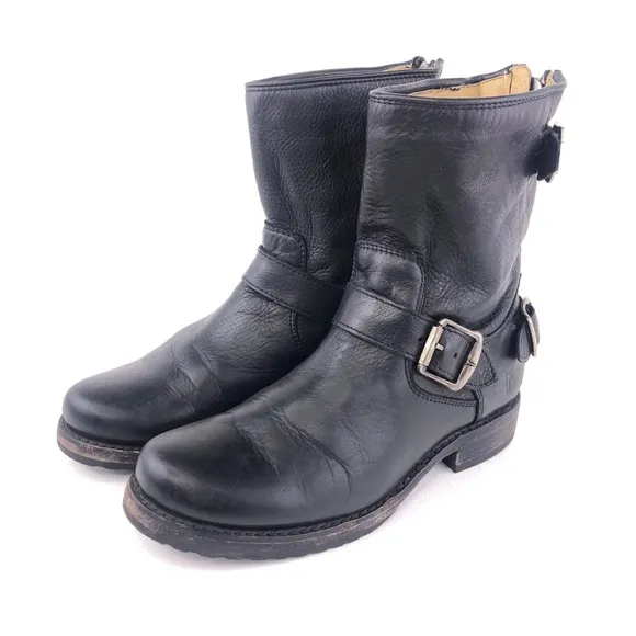 Frye Veronica Back Zip Short Moto Boots 5.5B