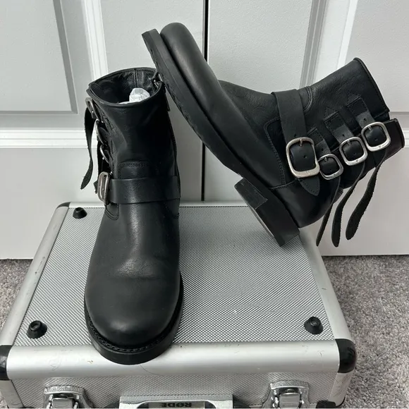 Frye Veronica Leather Boots ankle boots buckle‎ boots