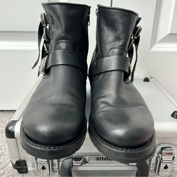 Frye Veronica Leather Boots ankle boots buckle‎ boots