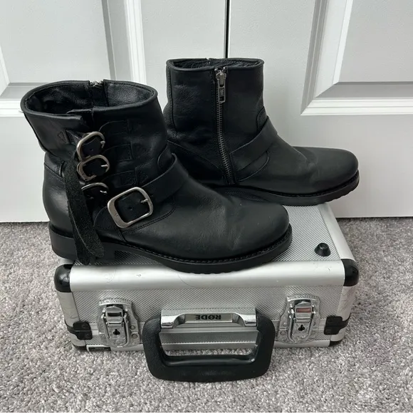 Frye Veronica Leather Boots ankle boots buckle‎ boots