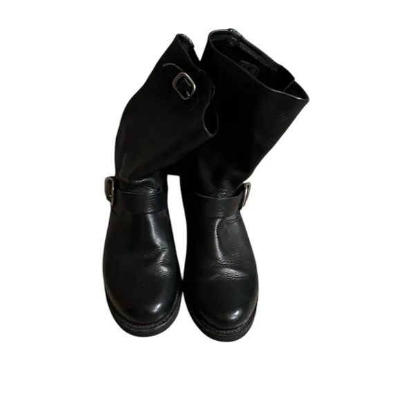 FRYE Veronica Short Black Boots 100% Leather Size 6.5