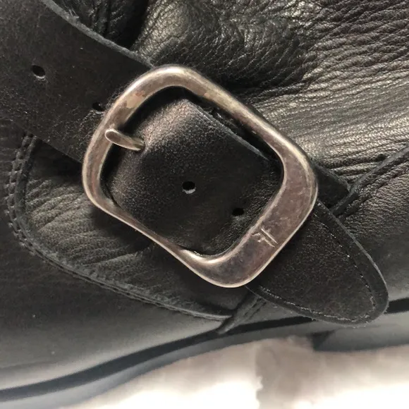Frye Veronica Short Black Leather Boots size 8.5