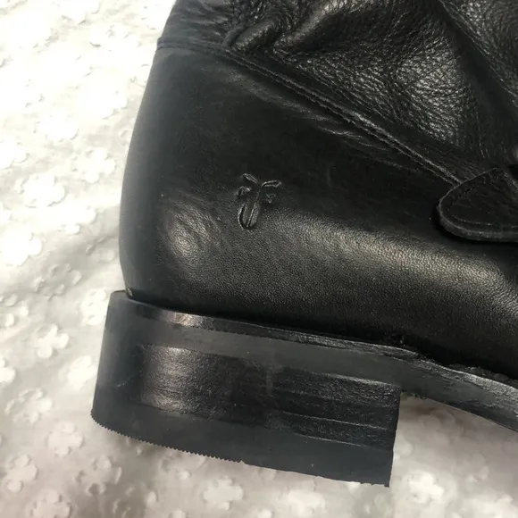 Frye Veronica Short Black Leather Boots size 8.5