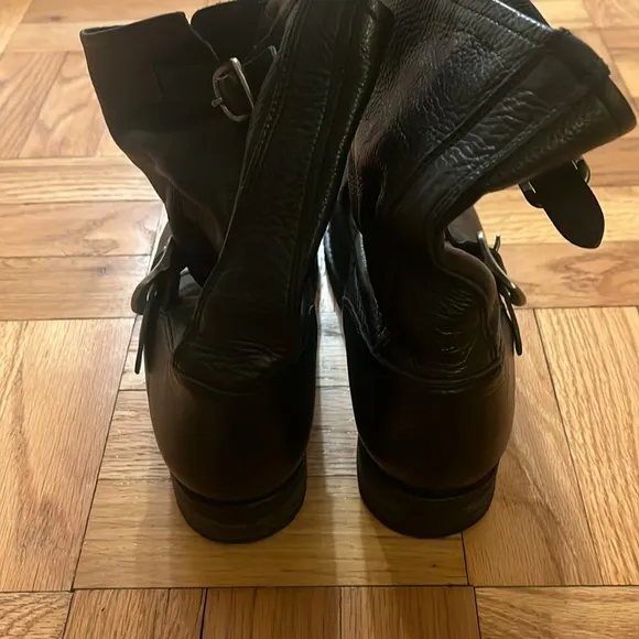 Frye Veronica Short Black Leather Boots Womens Size 8.5