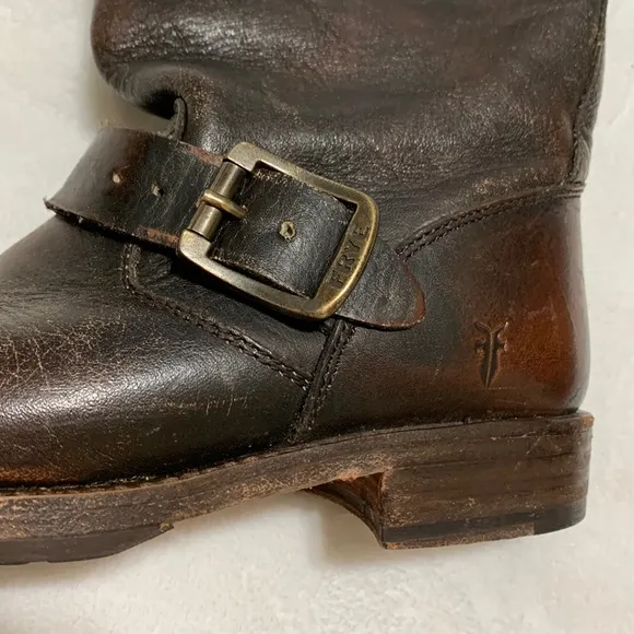 FRYE Veronica short boot soft distressed slouchy brown 6