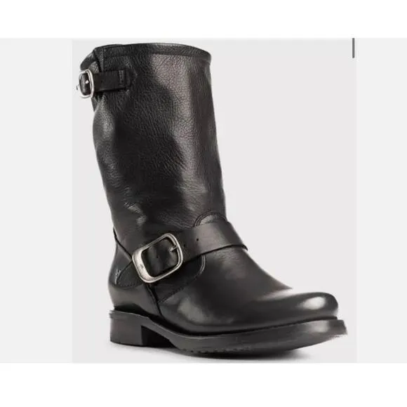 Frye Veronica Short Boots Womens Full-Grain Leather Antique‎ Metal Hardware 9M