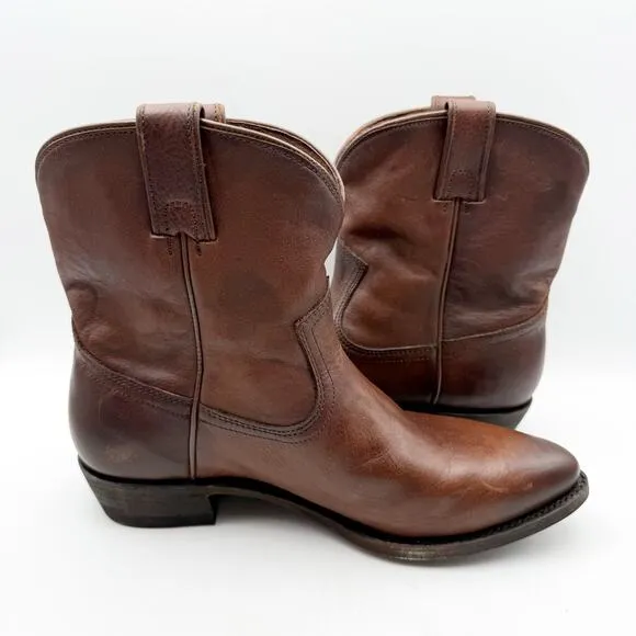 Frye Womens Billy Short Boots US 11M EU 41.5 Brown Leather Western EUC