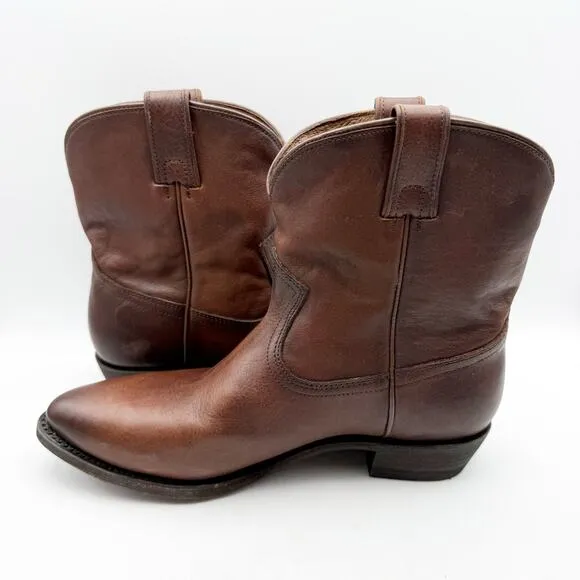 Frye Womens Billy Short Boots US 11M EU 41.5 Brown Leather Western EUC