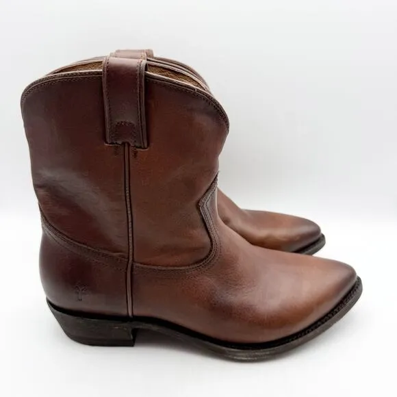 Frye Womens Billy Short Boots US 11M EU 41.5 Brown Leather Western EUC