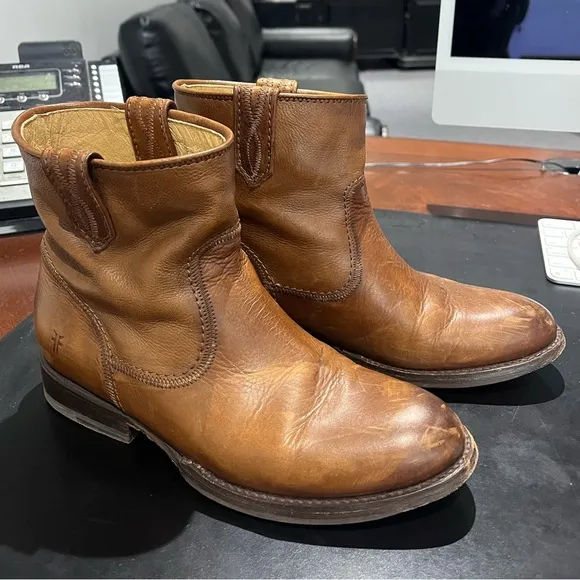 Frye Womens Jamie Stitch Short Ankle Pull On Western Boots, 7.5 B rare vintage