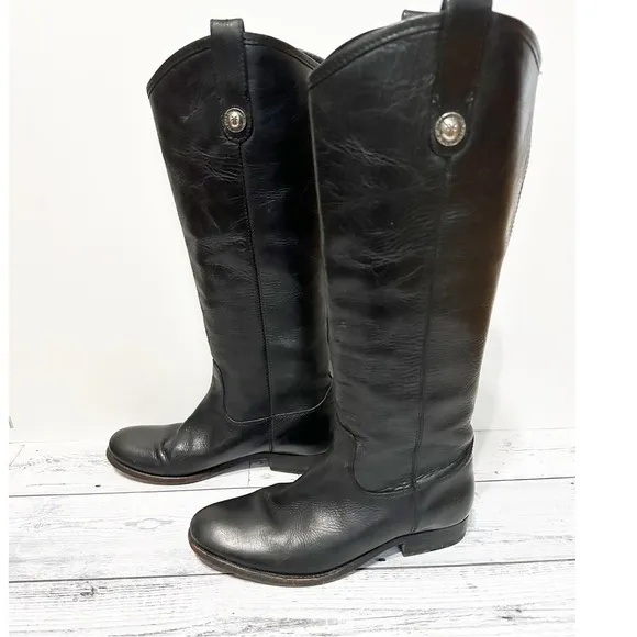FRYE WOMEN'S MELISSA BUTTON  TALL BOOTS - ROUND TOE Sz 7