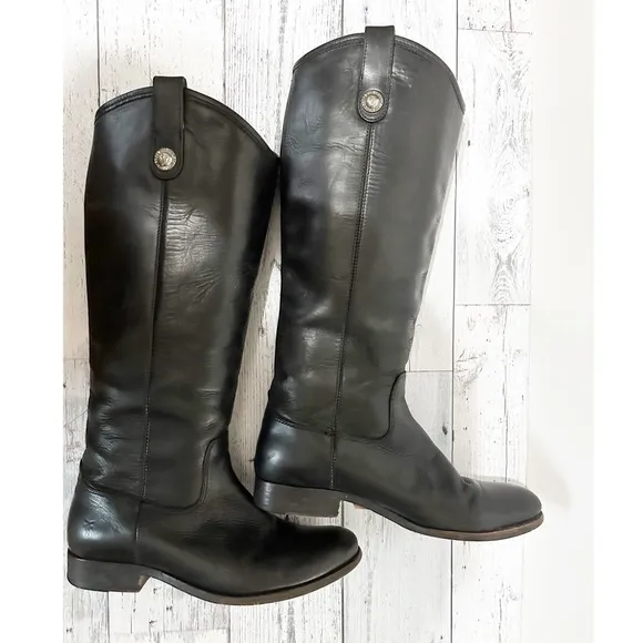 FRYE WOMEN'S MELISSA BUTTON  TALL BOOTS - ROUND TOE Sz 7