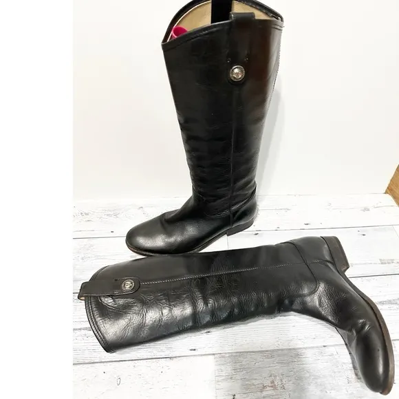 FRYE WOMEN'S MELISSA BUTTON  TALL BOOTS - ROUND TOE Sz 7