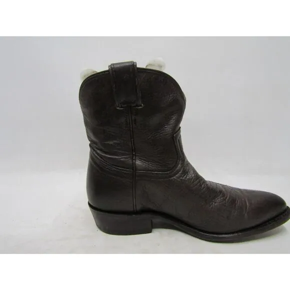 FRYE Womens Size 8 B Brown Distress Leather 7&quot; Shaft Short Cowboy Western Boots