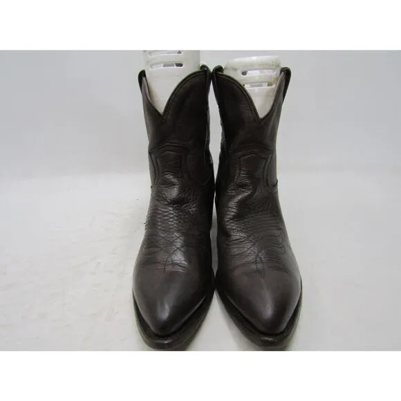 FRYE Womens Size 8 B Brown Distress Leather 7&quot; Shaft Short Cowboy Western Boots