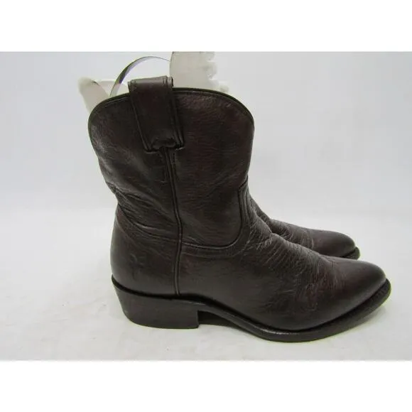 FRYE Womens Size 8 B Brown Distress Leather 7&quot; Shaft Short Cowboy Western Boots