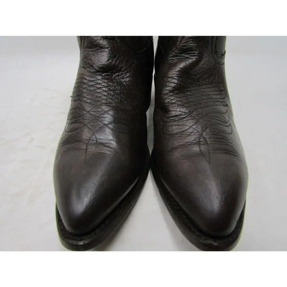 FRYE Womens Size 8 B Brown Distress Leather 7&quot; Shaft Short Cowboy Western Boots