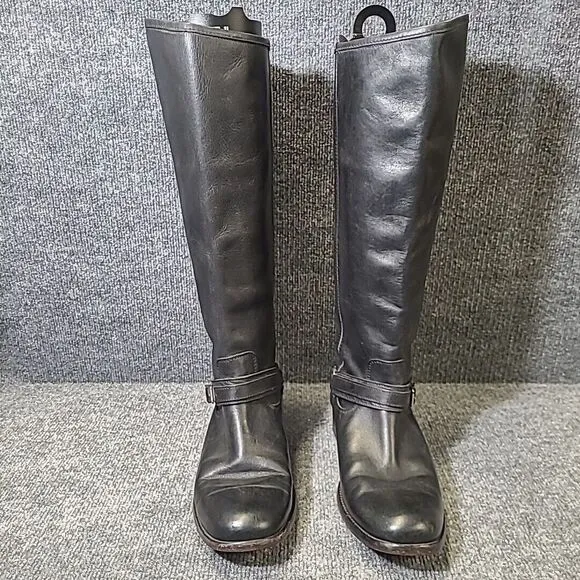 Frye Women's Tall Riding Boots Black Leather‎ Size 10 B.  4001