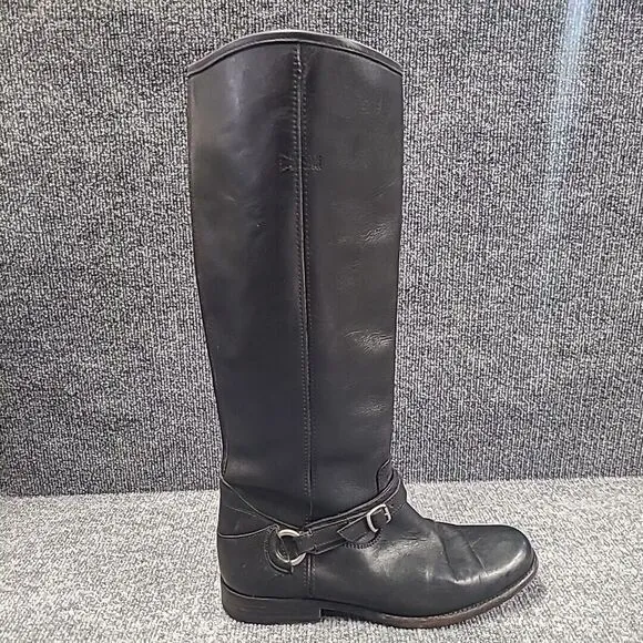 Frye Women's Tall Riding Boots Black Leather‎ Size 10 B.  4001