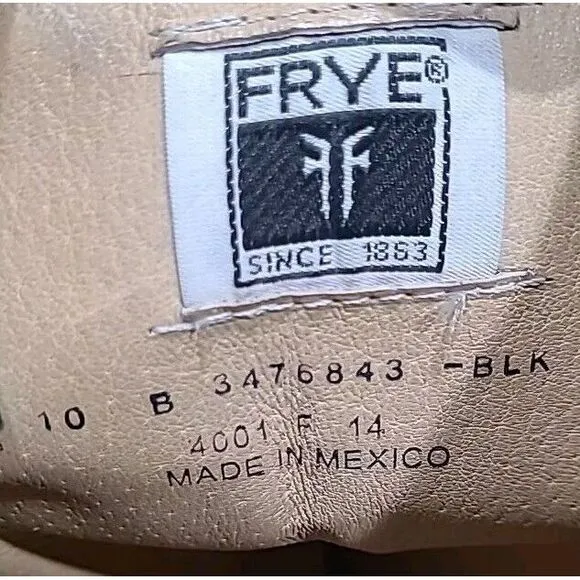 Frye Women's Tall Riding Boots Black Leather‎ Size 10 B.  4001