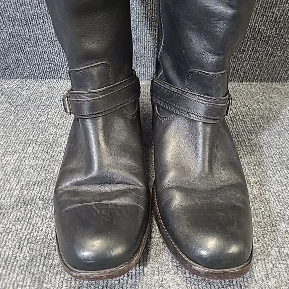 Frye Women's Tall Riding Boots Black Leather‎ Size 10 B.  4001