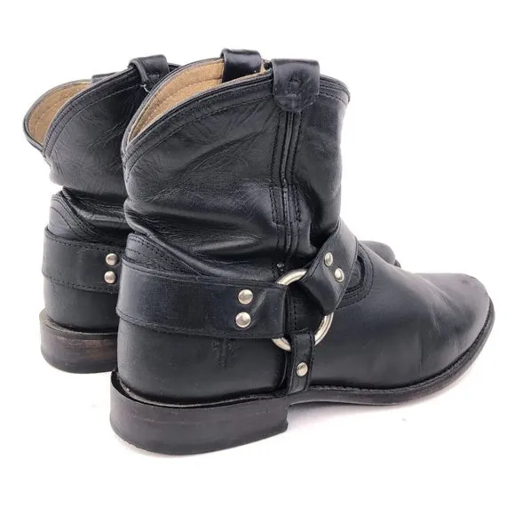Frye Wyatt Harness Short Ankle Boots 7.5B