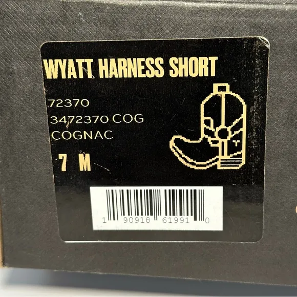 Frye Wyatt Harness Short Boots in Cognac. Women’s Size 7