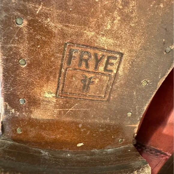 Frye Zip Back Cognac Leather Ankle Boots Size 8 1/2B Narrow
