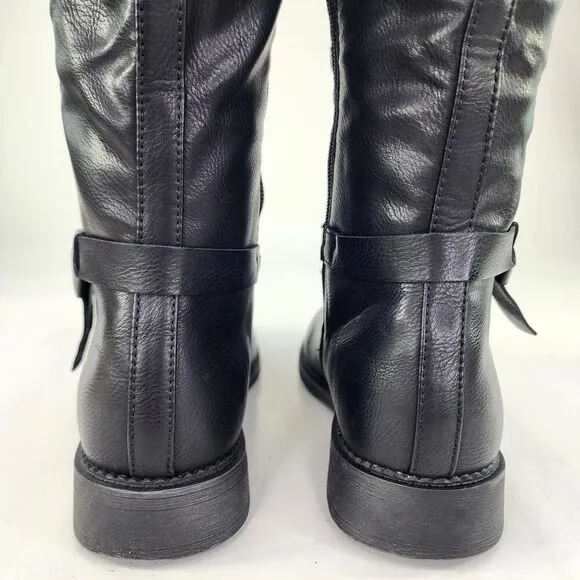 Frye Co Gaylin Stacked Heel Riding Boots US 9.5 M Regular Black Zip Tall Boot