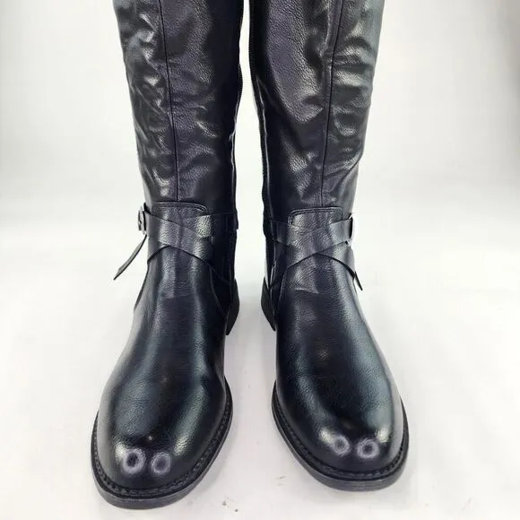 Frye Co Gaylin Stacked Heel Riding Boots US 9.5 M Regular Black Zip Tall Boot