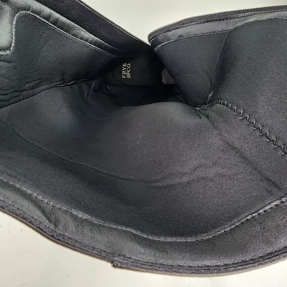 Frye Co Gaylin Stacked Heel Riding Boots US 9.5 M Regular Black Zip Tall Boot