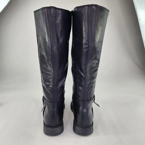 Frye Co Gaylin Stacked Heel Riding Boots US 9.5 M Regular Black Zip Tall Boot