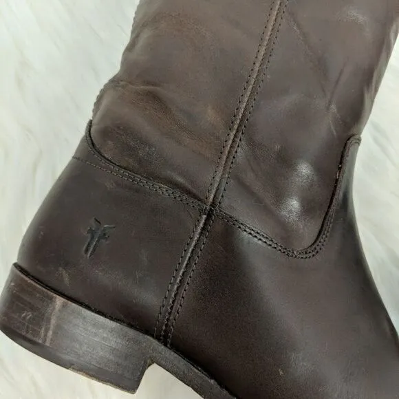 Frye Leather Tall Shaft Pull On Boots - Melissa Bu