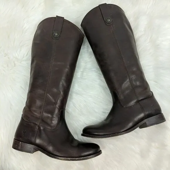 Frye Leather Tall Shaft Pull On Boots - Melissa Bu