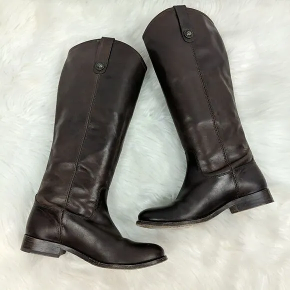 Frye Leather Tall Shaft Pull On Boots - Melissa Bu