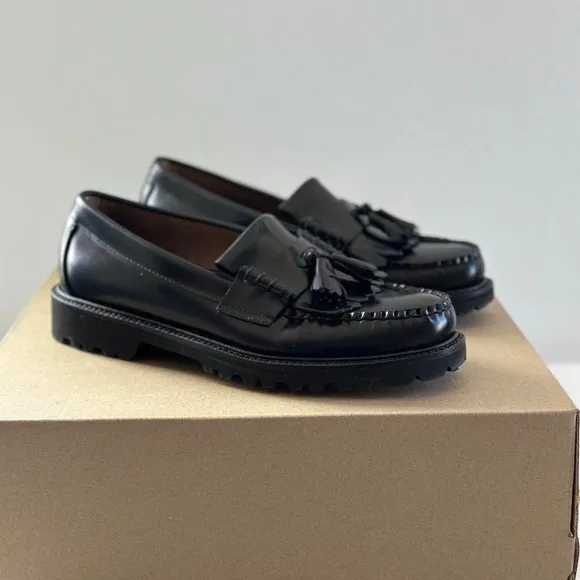 G.H Bass Mens Layton Lug Weejuns Loafer in Black, Size 8