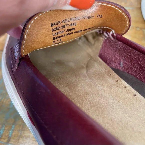 G.H.BASS &amp; CO Weejuns Weekend Penny Loafer Women’s Maroon size 7