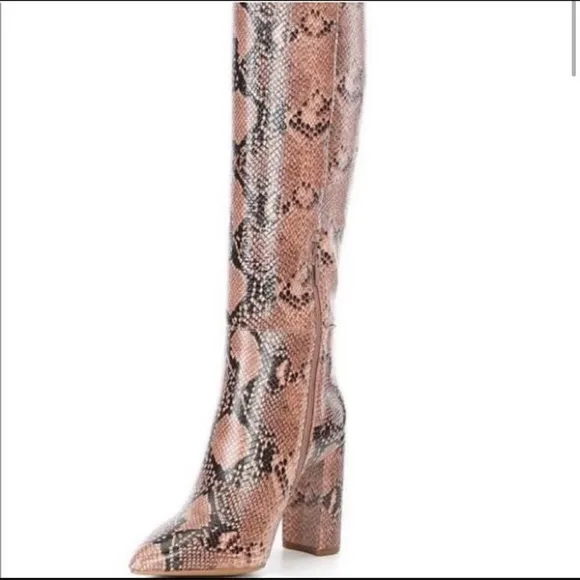 Gianni Bini Embossed Kelbie Snakeskin Leather Tall Boots