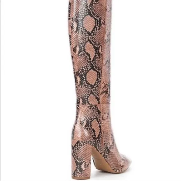 Gianni Bini Embossed Kelbie Snakeskin Leather Tall Boots