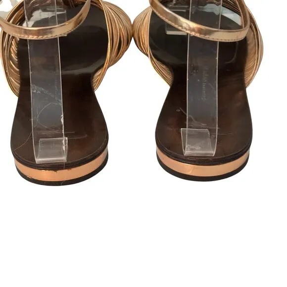 Giuseppe Zanotti Gold Metallic Gladiator Style Wood Slide Sandal Size 40 (10)