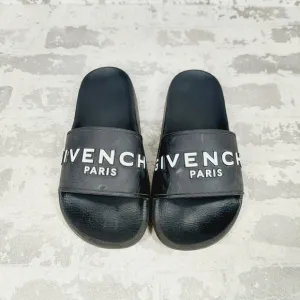 Givenchy Paris Black Slide Summer Flip Flop Sandals T667