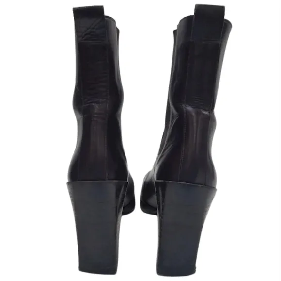 Gucci Brown Leather Block Heel Short Boots