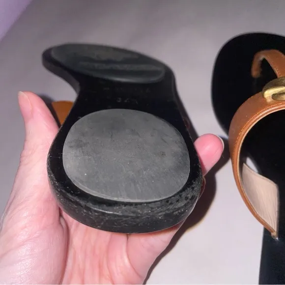 Gucci Size EU 34.5 Brown Leather GG Logo Thong Sandal Slide Flip Flop Flats